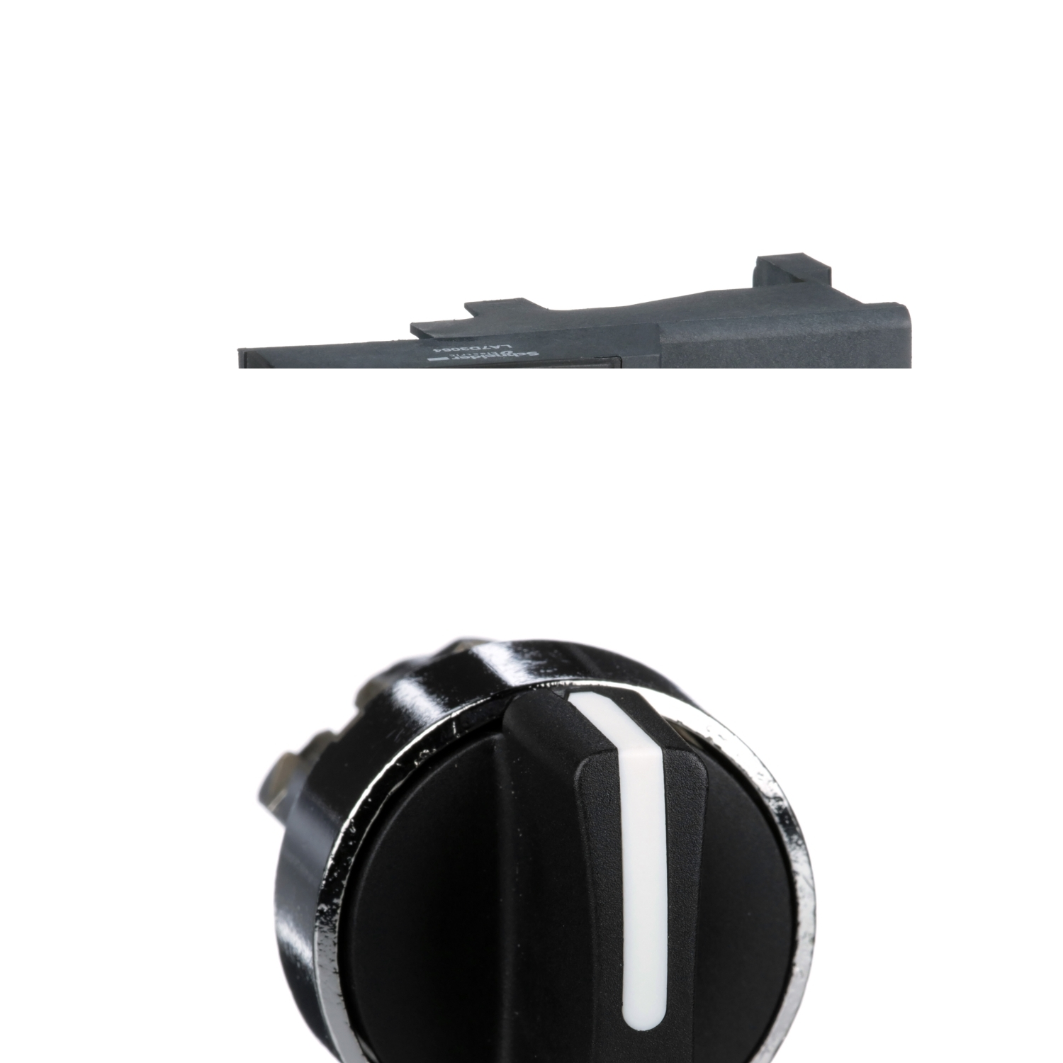 ZB4BD2 – Cabeçote para comutador Ø22mm metálico, 2 posições fixas, manopla curta, preto