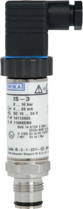 Transmissor de pressão WIKA, IS-3 0 … 10 bar; 4…20 mA, 2-fios EX ia