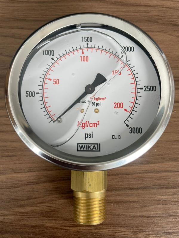 Manômetro 113.53.100L 3000PSi x KGF